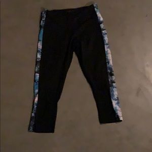 Black capris with galaxy stripe on the side